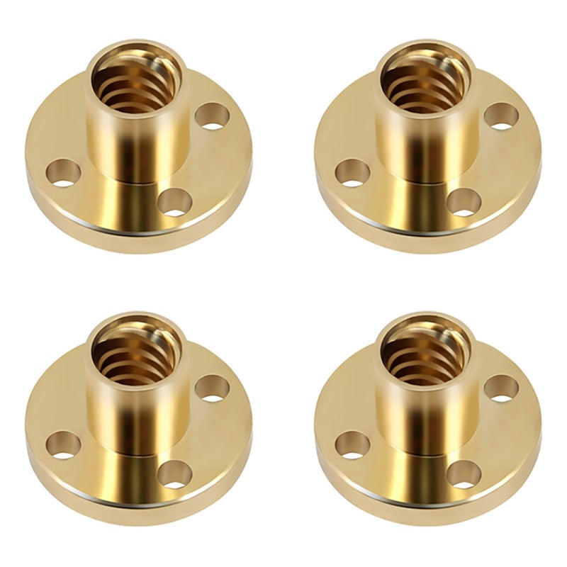 CTWHA 4PCS T8 Lead Screw Brass Nut 2mm Pitch 8mm Lead 3D Printer Z-Axis T8 Lead Screw 3D Printer DIY Accessory Used with Motor Machine Tool Guide Screws - Image 1